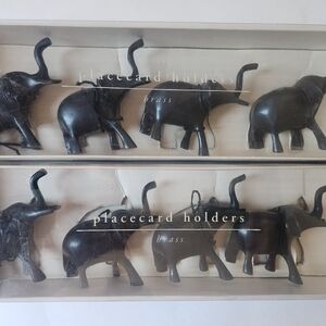 Pier 1 Black Elephant Placecard Holders 2 Sets Of 4